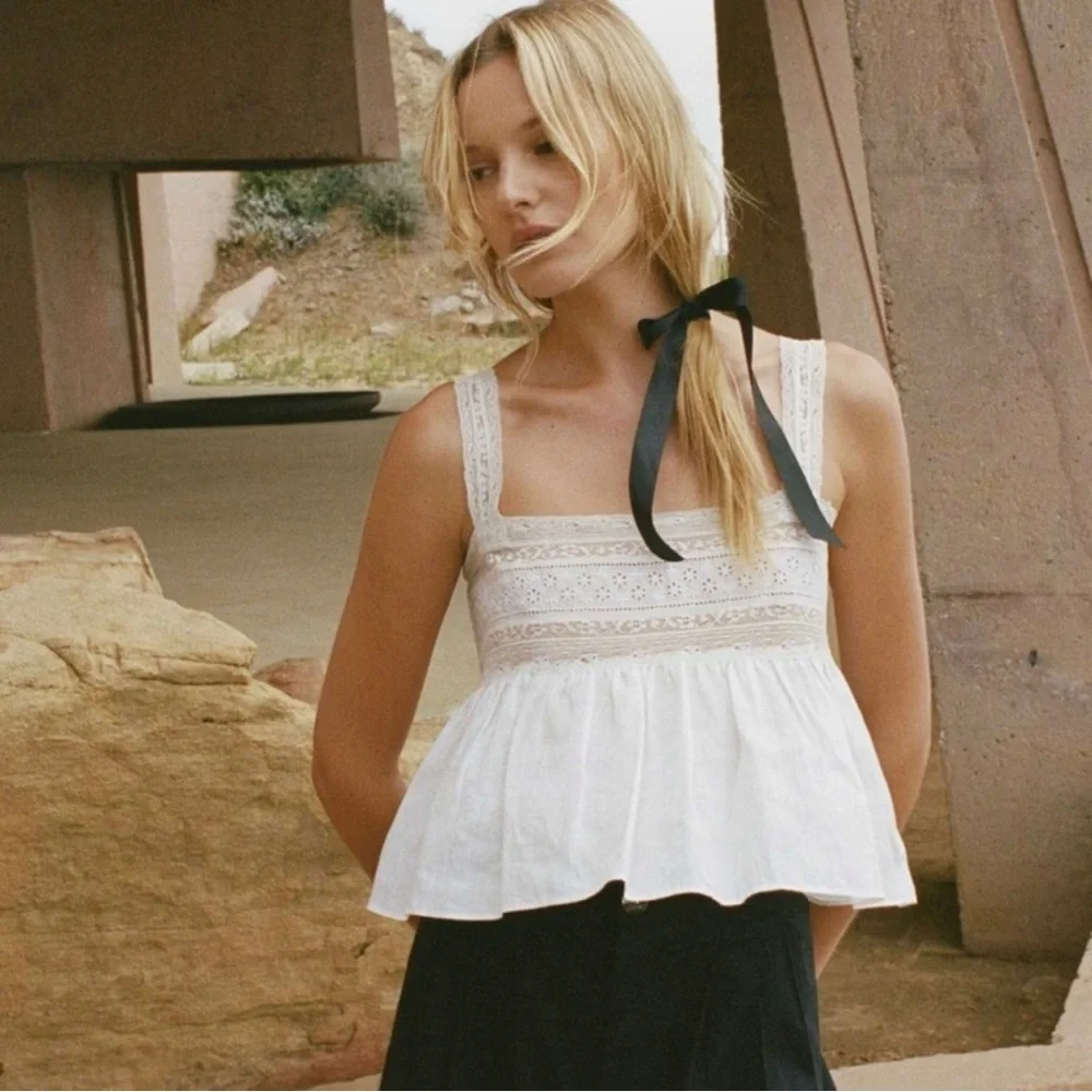 DÔEN Beaux Lace Top - Salt